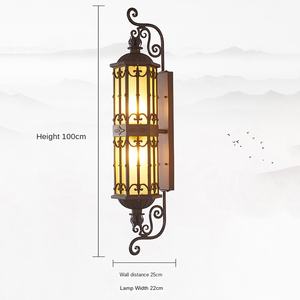 Lámpara de pared para exteriores Vintage de 30W de alto lumen personalizada de fábrica, cuerpo de PC impermeable con fuente de alimentación Solar, modelo montado en la pared grande - Product Image 1