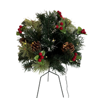 Vorbeleuchteter Hochwertiger Künstlicher Fichten-Weihnachtsbaum LED-Display-Bildschirm Warmweiß Batteriebetrieben Outdoor Stehend Wetterfest