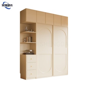 Armoire coulissante à portes arquées JRSD en chêne massif, placard en bois de 18 mm d'épaisseur de qualité ENF, grande armoire de rangement pour chambre à coucher - Product Image 6