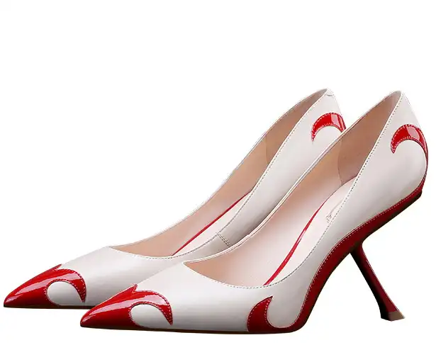 אופנה מגמת 2021 בעבודת יד אלגנטית רב צבע לאה נשים של נעלי משאבת הבוהן נקודה סקסית גבוהה ייחודי עקבים נשים משאבת נעליים