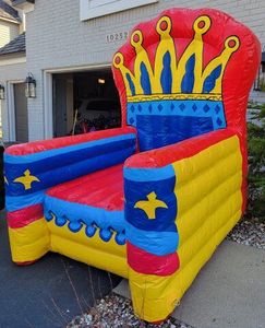 Grande chaise <span class=keywords><strong>trône</strong></span> gonflable colorée, chaise royale gonflable pour célébrations, carnaval, spectacle photo, décoration - Product Image 3