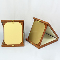 Boîte en bois marron de forme rectangulaire avec plaque de certificat dorée, plaques de récompenses personnalisées, récompenses en bois MH-T423