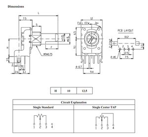 <span class=keywords><strong>4</strong></span>-Poliger Drehpotentiometer B103 Tocos Veriable WH06 Potentiometer auf Lager - Product Image 6