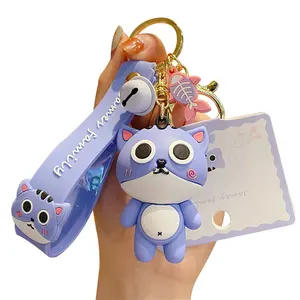 Professional Custom Animal Shape 3D Pvc Keychain Cute Silicone Doll Keychains Cartoon 3d Soft Pvc Rubber Keychain 3D