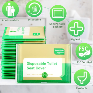 Nouveau Papier <span class=keywords><strong>de</strong></span> Protection Biodégradable pour Abattant <span class=keywords><strong>de</strong></span> Toilettes Jetable, Housse <span class=keywords><strong>de</strong></span> Siège WC Flushable pour Accessoires <span class=keywords><strong>de</strong></span> Voyage et Toilettes Publiques - Product Image 3