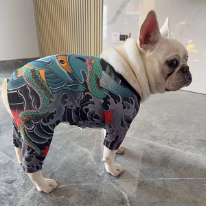 Costume per Cani XS-10XL, Tuta Intera con Tatuaggi Giapponesi, Vestito Divertente a Quattro Zampe Elasticizzato, Costume Personalizzato per Animali Domestici - Product Image 6