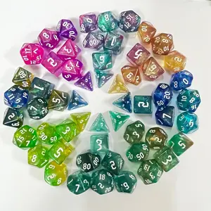 7PCS Polyhedral ลูกเต๋าคู่-สี Polyhedral เกม Dice สำหรับ RPG DND RPG MTG D20 D12 D10 D8 D6 D4ครอบครัวเด็กตารางเกม