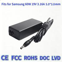 Chargeur d'alimentation pour ordinateur portable 60W DC/Type-C 19V 3.16A OTP Écologique pour appareils compatibles NP305E5A NP355E5X Sans logo