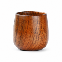 Tasse à café en bois massif, tasse à thé en bois sans anse, gobelet rond à grain naturel, tasse Zen pour le thé, le café, le whisky