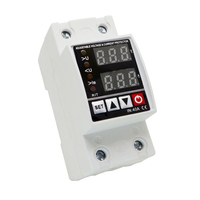 63A Disjoncteur d'alimentation sur rail din unique Over and Under Interrupteur de tension automatique avec affichage numérique