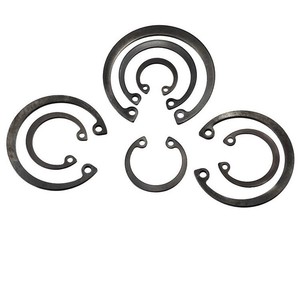 Anneau de retenue de type C en acier 65Mn, métrique, grade A HEC50, pour fixation par encliquetage, oxydé noir - Product Image 1