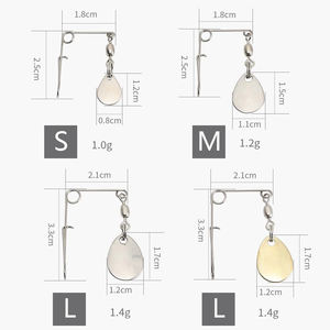 LUSHAZER 10 pz/borsa Spinner lame a forma di salice a cucchiaio parti in metallo per esche da <span class=keywords><strong>pesca</strong></span> accessori di ricambio per Spinnerbait - Product Image 2
