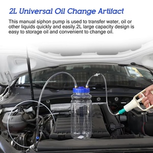 Pompe manuelle d'aspiration d'huile moteur pour voiture, camion, fourgonnette, <span class=keywords><strong>moto</strong></span> – Outil d'entretien avec bouteille de 2L et tuyau de récupération - Product Image 2