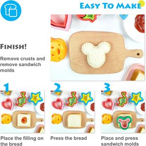 Coupe-sandwich et scelleur, appareil à sandwichs, appareil à décroûter les sandwichs, appareil à crêpes, emporte-pièces DIY, moule <span class=keywords><strong>de</strong></span> pressage - Product Image 4