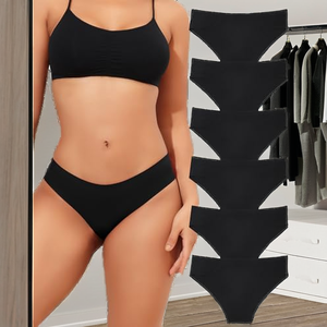 Braguitas de Bikini Sin Costuras para Mujer, Cintura Baja, Elásticas, Transpirables, de Poliamida, Sin Marca, Suaves, Ligeras, Ropa Interior para Uso Diario - Product Image 2