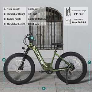 แบตเตอรี่15AH 48V ที่ดีที่สุดพร้อมมอเตอร์ไร้แปรงถ่าน750W จักรยานเสือภูเขาหิมะชายหาดก้าวต่ำสำหรับผู้หญิงจัดส่งฟรีคลังสินค้าในสหรัฐ - Product Image 2