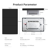 Interrupteur intelligent à écran tactile Wifi LangYeao, compatible avec l'application Tuya, panneau en verre, norme US/AU, commande à distance mobile