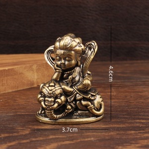 Chinese Classical Bronze Manjushri Bodhisattva Statue Figure Desktop Ornament Home Office <b>Decor</b> Brass Sculpture - Product Image 4