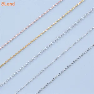 Nhà Sản Xuất Bán Buôn Bạc/Vàng/Vàng Hồng O Shape Cable Chain Rắn 925 Sterling Silver Chain Độ Dài Khác Nhau Vòng Cổ