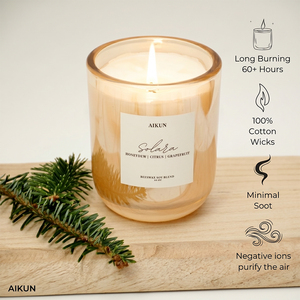 Bougie parfumée AIKUN en verre avec cire de soja écologique, longue durée de combustion, personnalisable avec logo, idéale pour la décoration intérieure et les cadeaux – Nouveauté très prisée - Product Image 1