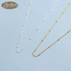Jachon Minimalistischer Perlenketten-Anhänger aus 925er Sterlingsilber, einzigartiges Design, hochwertige Damenhalskette als Geschenk - Product Image 1