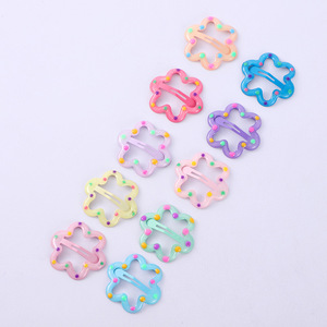 Pince à cheveux style coréen à découpe florale pour filles, 5,5 cm, pince BB en résine plastique, usage quotidien, accessoire de coiffure pour enfant - Product Image 3