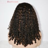 Perruque Lace Front HD Transparente en Cheveux Vierges Vietnamiens Bouclés Super Double Drawn, Densité 200%, avec Baby Hair et Frange, 18 Pouces