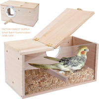 Nichoir en bois pour perroquets avec fenêtre de visualisation transparente, couvercle rabattable, perchoir, pour perruches et calopsittes, support de reproduction, personnalisable ZF