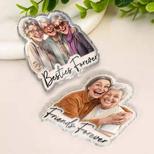 Caricatura Personalizada con Foto de Mejores Amigas para Siempre - Imán Acrílico Personalizado para Madre, Hermana, Novias, Regalo de Cumpleaños - Product Image 3