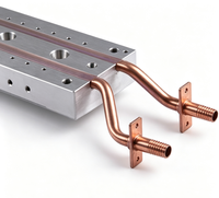 Plaque de refroidissement à eau en aluminium usinée CNC, plaque froide liquide personnalisée, dissipateur thermique à tubes de cuivre, électronique industrielle HengDong