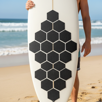 Pads de traction pour planche de surf, autocollants adhésifs sans cire, grip hexagonal pour deck, antidérapant, adhésif acrylique, EVA, sports nautiques