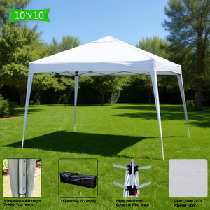 Tente pliante 10x10 pieds, imperméable, avec structure en aluminium, pour extérieur - Product Image 3