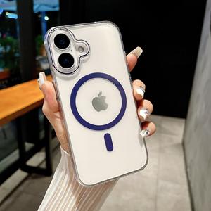 Funda Magnética Transparente de Lujo para Teléfono con Carga Inalámbrica, Compatible con 17 ProMax, 17 Air, 16, 15, <span class=keywords><strong>14</strong></span>, 13 - Marca PRT - Product Image 1