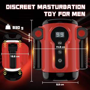 自動ストロークステップレススピードハンドルペニスストローク振動振動式電気男性用オナニー搾乳機 - Product Image 6