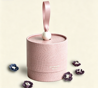 Boîte Cadeau Cylindrique de Luxe avec Ruban Perlé et Poignée, Boîte en Papier Personnalisée avec Doublure en Mousse pour Bijoux, Bonbons, Cosmétiques (Personnalisable)