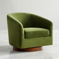 Fauteuil d'appoint pivotant moderne en tissu, avec accoudoirs en forme de baril, coussin d'assise amovible, accoudoirs incurvés, dossier arrondi, pour salon et hôtel