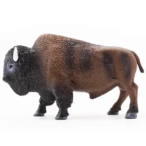Wildlife Realistic High Quality PVC Plastic Animal Figure Toys Realistic Eco-friendly Animal Standing Bison Figure Toys