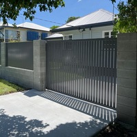 Ensembles de portails de clôture à persiennes en aluminium pour jardin extérieur 6x6 pieds, panneau de clôture moderne en métal à lattes pour villa, terrasse, cour