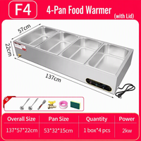 Bain-marie rectangulaire moderne en acier inoxydable à économie d'énergie, chauffe-plats électrique avec couvercle chauffant, capacité 9L, automatique