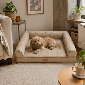 Cama de Lujo para Perros de Terciopelo Premium, Diseño de Sofá, Suave, Lavable, Calmante, para Uso en Interiores, Mueble de Lujo para Mascotas - Product Image 1