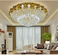Plafonnier en cristal de luxe moderne rond LED IP65 Plafonnier pour la décoration de salon de villa