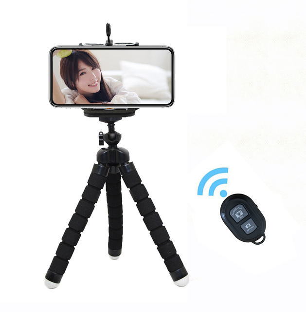 Light Duty Selfie Stick with Extendable Ring Light Mini Foldable Smartphone Camera Stand Tripod Phone Stand With Remote