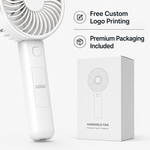 Custom Logo USB Charging Mini LED Light <strong>Fan</strong> Portable Handy Plastic Battery Handheld Electric <strong>Fan</strong> For Summer Advertising Gift - Product Image 2
