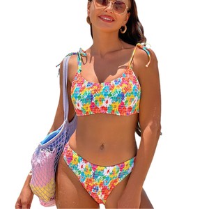 Traje de baño bikini sexy, bikini de tres piezas, traje de baño para vacaciones en la playa, traje de baño triangular push-up para busto pequeño. - Product Image 5