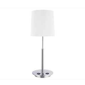 Lámpara de Mesa Pequeña de Hierro con Diseño Simple en Níquel Cepillado y Pantalla Cuadrada de Lino para Sala de Lectura, Proyectos Hoteleros - Product Image 3