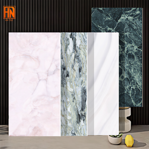 Carrelage <span class=keywords><strong>en</strong></span> porcelaine vitrifiée brillant effet marbre rose clair, 10 mm d'épaisseur, imitation pierre, antidérapant, antibactérien, résistant aux acides, garantie 5 ans - Product Image 1