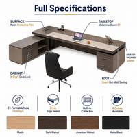 Escritorio Ejecutivo en Forma de L con Superficie de 50 mm de Grosor, Melamina E1, Cerradura de 3 Códigos, Caja para Cables Integrada, 4 Colores, Muebles de Oficina Personalizados OEM
