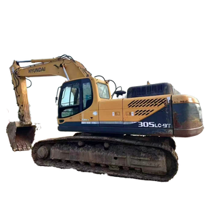 Excavatrice sur chenilles Hyundai 305LC-9T d'occasion de haute qualité, 30 tonnes, avec accessoires : pince, tarière, brise-roche, certifiée CE - Product Image 1