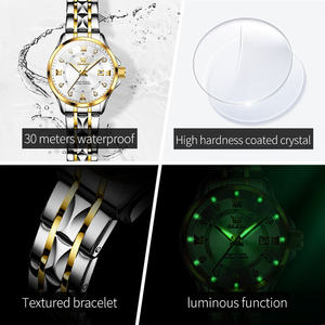   นาฬิกาข้อมือผู้หญิงแบบคลาสสิก รุ่น 2906 OEM ODM  ทอง  กันน้ำ สำหรับธุรกิจ  นาฬิกาควอตซ์กันน้ำ ของขวัญสำหรับผู้หญิง - Product Image 5