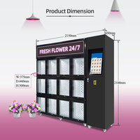 Distributeur automatique de bouquets de fleurs Hualang, directement de l'usine, avec fenêtre d'affichage en verre transparent, 12 compartiments.